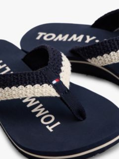 Logo Woven Flip-Flops — Blue 6