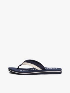 Logo Woven Flip-Flops — Blue 7