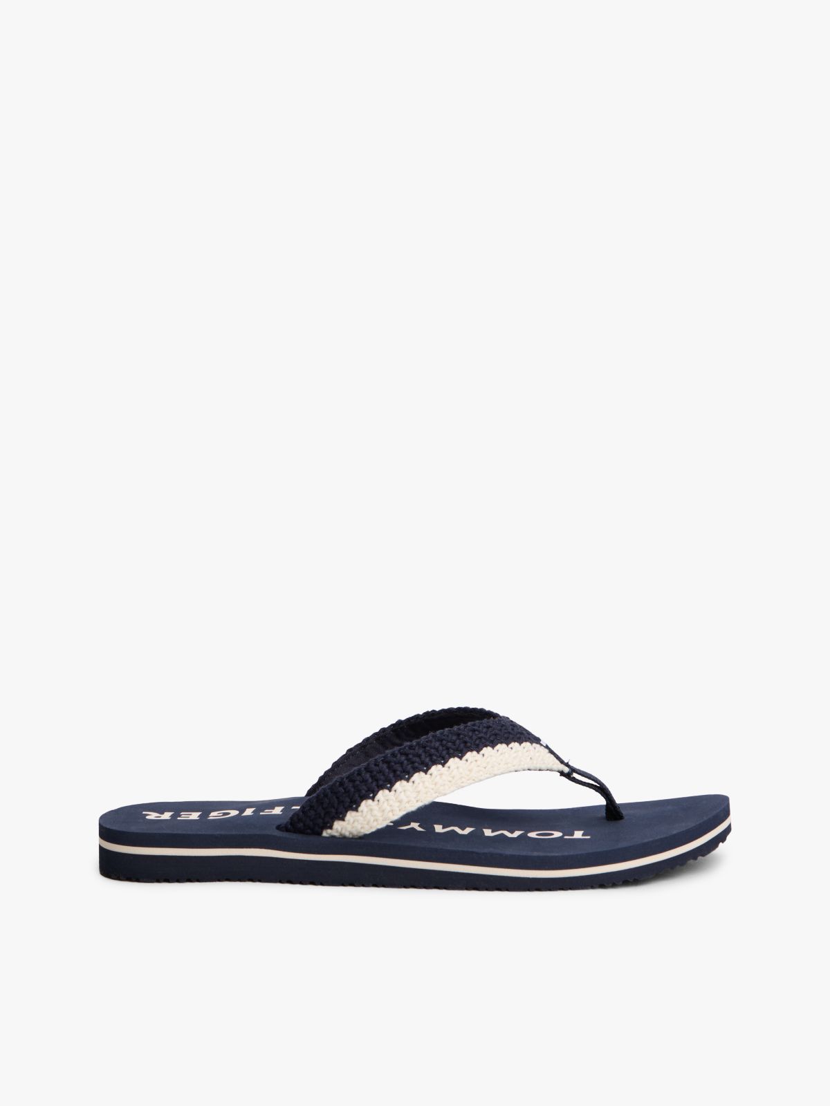 Logo Woven Flip-Flops — Blue