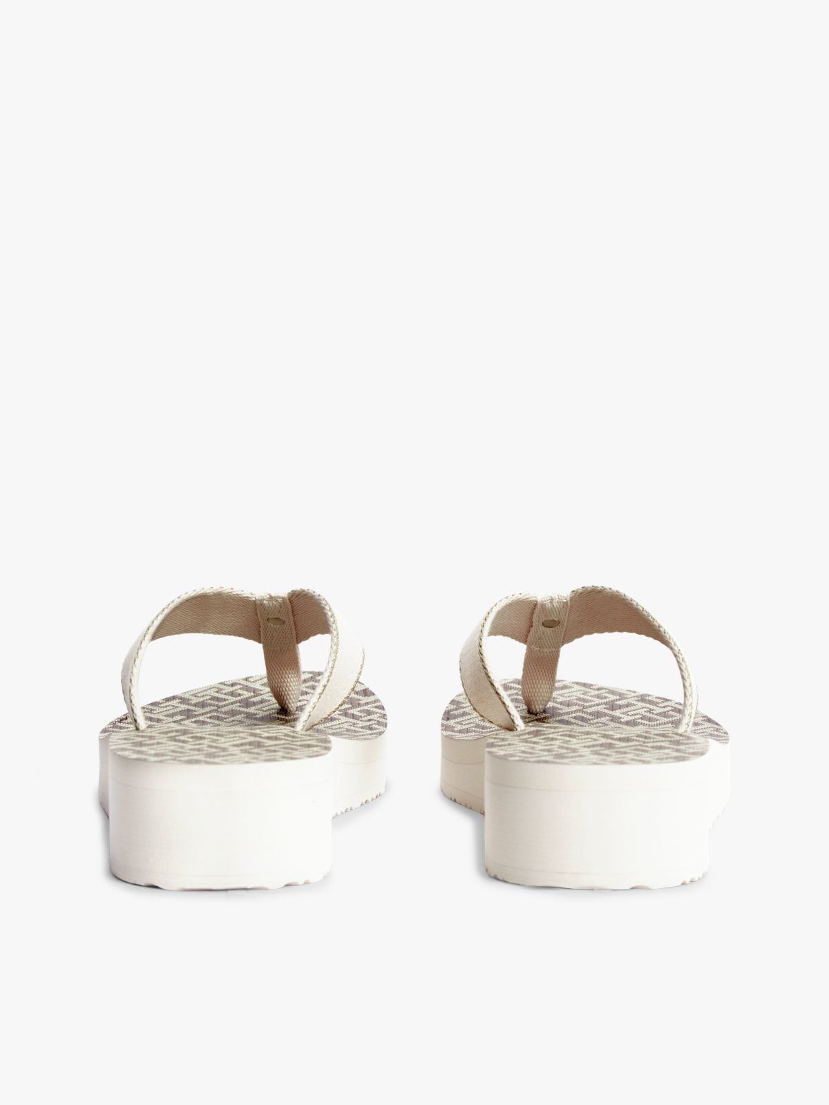 TH Monogram Wedge Heel Flip-Flops — Multi