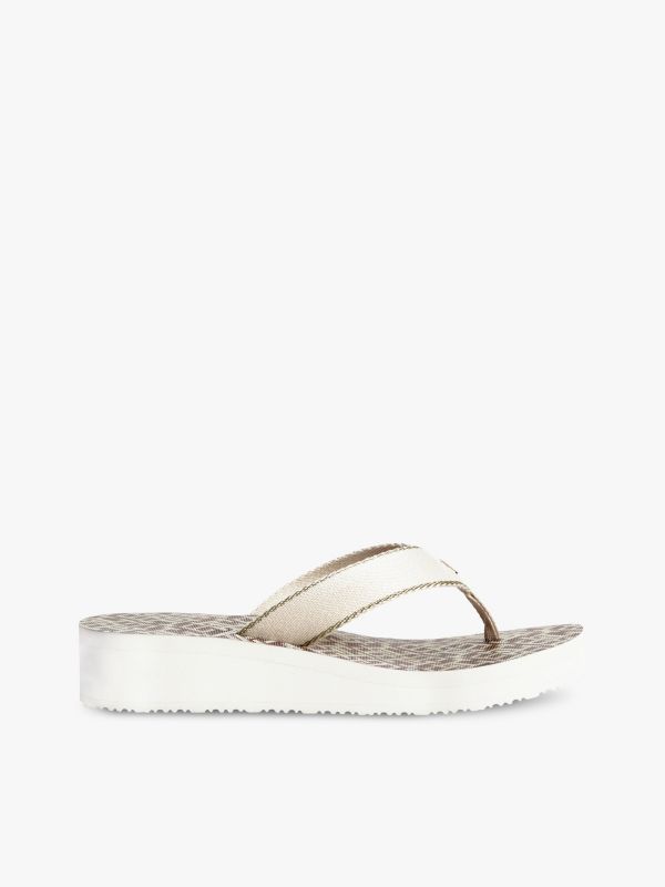 TH Monogram Wedge Heel Flip-Flops — Multi