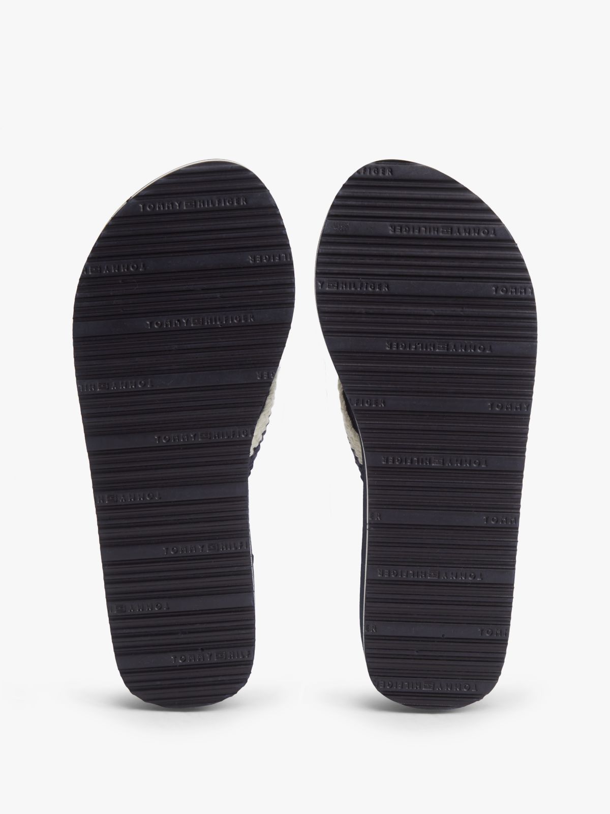Wedge Heel Woven Flip-Flops — Blue