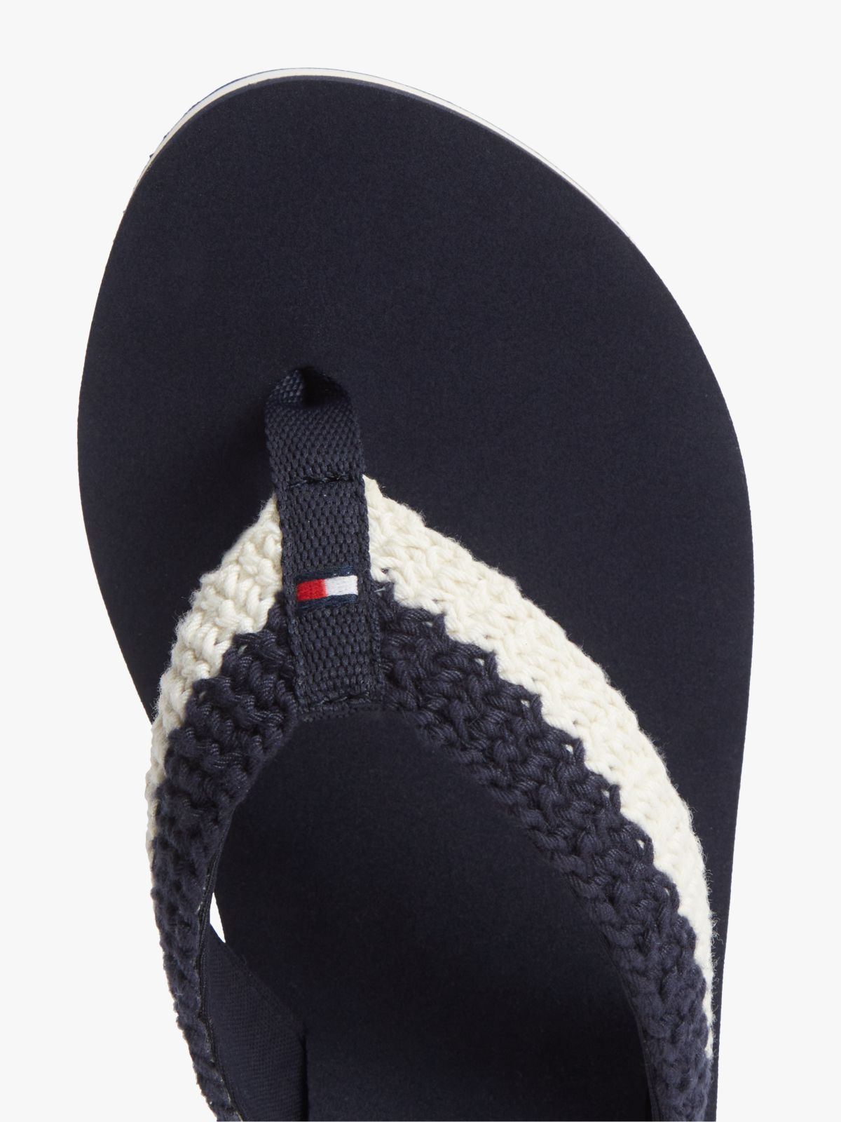 Wedge Heel Woven Flip-Flops — Blue