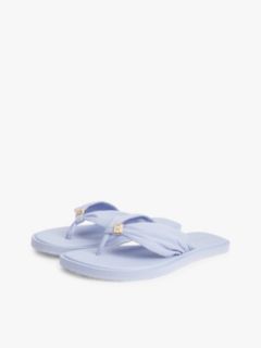 TH Monogram Plaque Flip-Flops — Purple 2