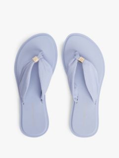 TH Monogram Plaque Flip-Flops — Purple 3