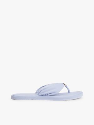 purple th monogram plaque flip-flops for women tommy hilfiger