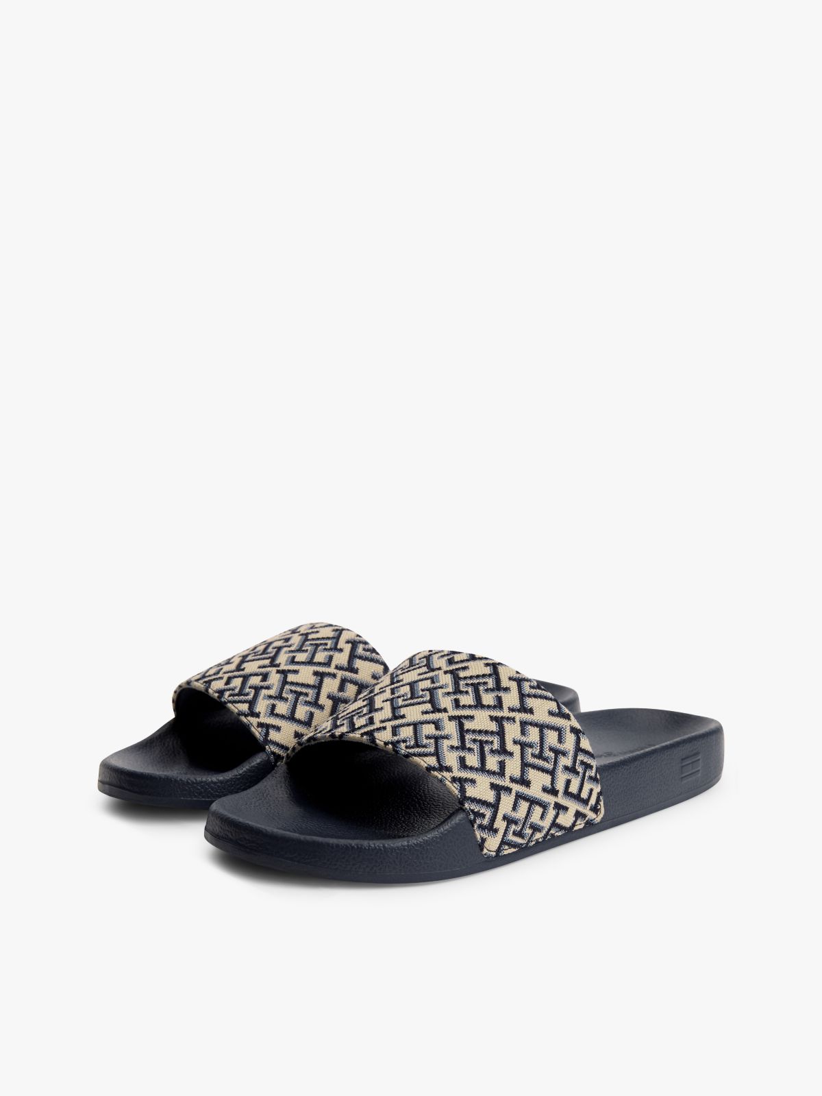 TH Monogram Pool Slides — Blue