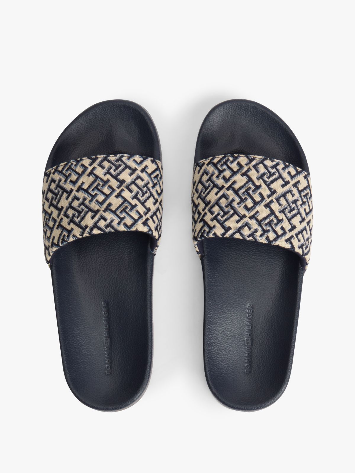 TH Monogram Pool Slides — Blue