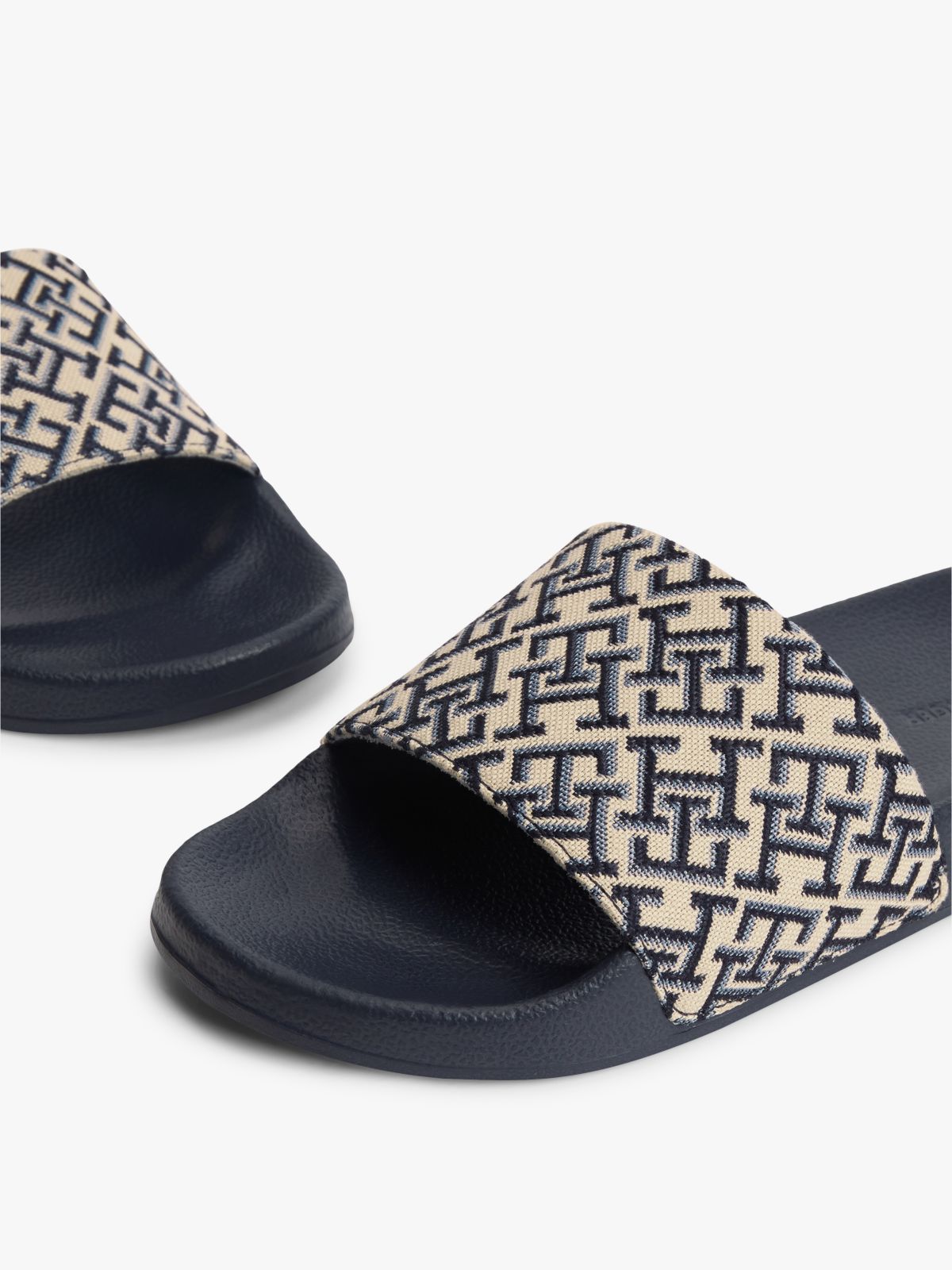 TH Monogram Pool Slides — Blue
