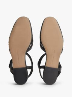 Cutout Leather T-Bar Buckle Sandals — Black 5