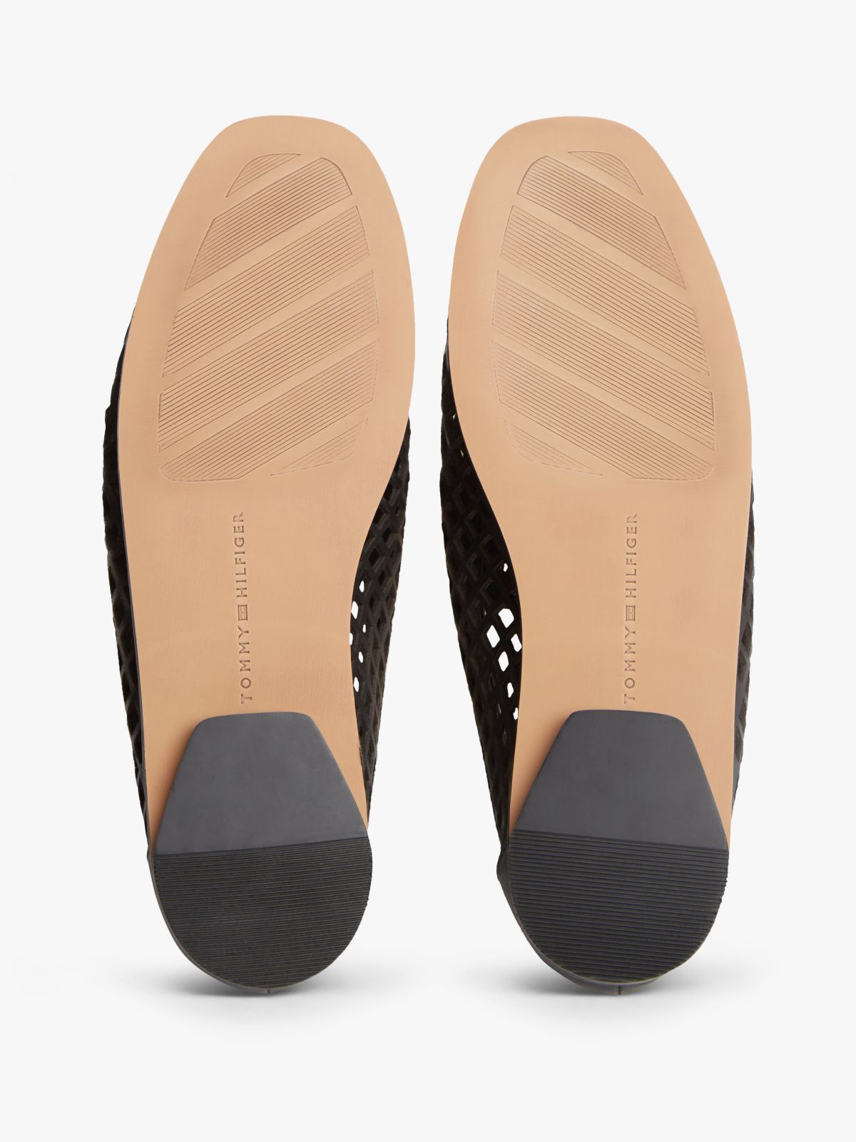 Cutout Leather Penny Loafers — Black