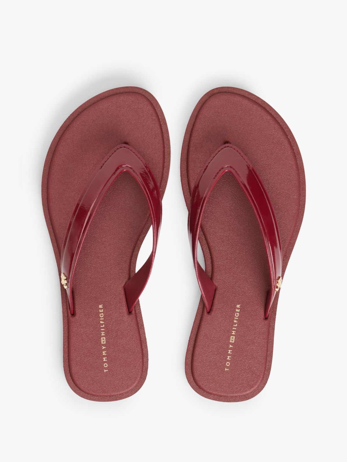 TH Monogram Flip-Flops — Burgundy