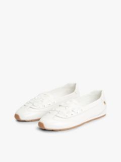 TH Monogram Leather Ballet Trainers — White 2