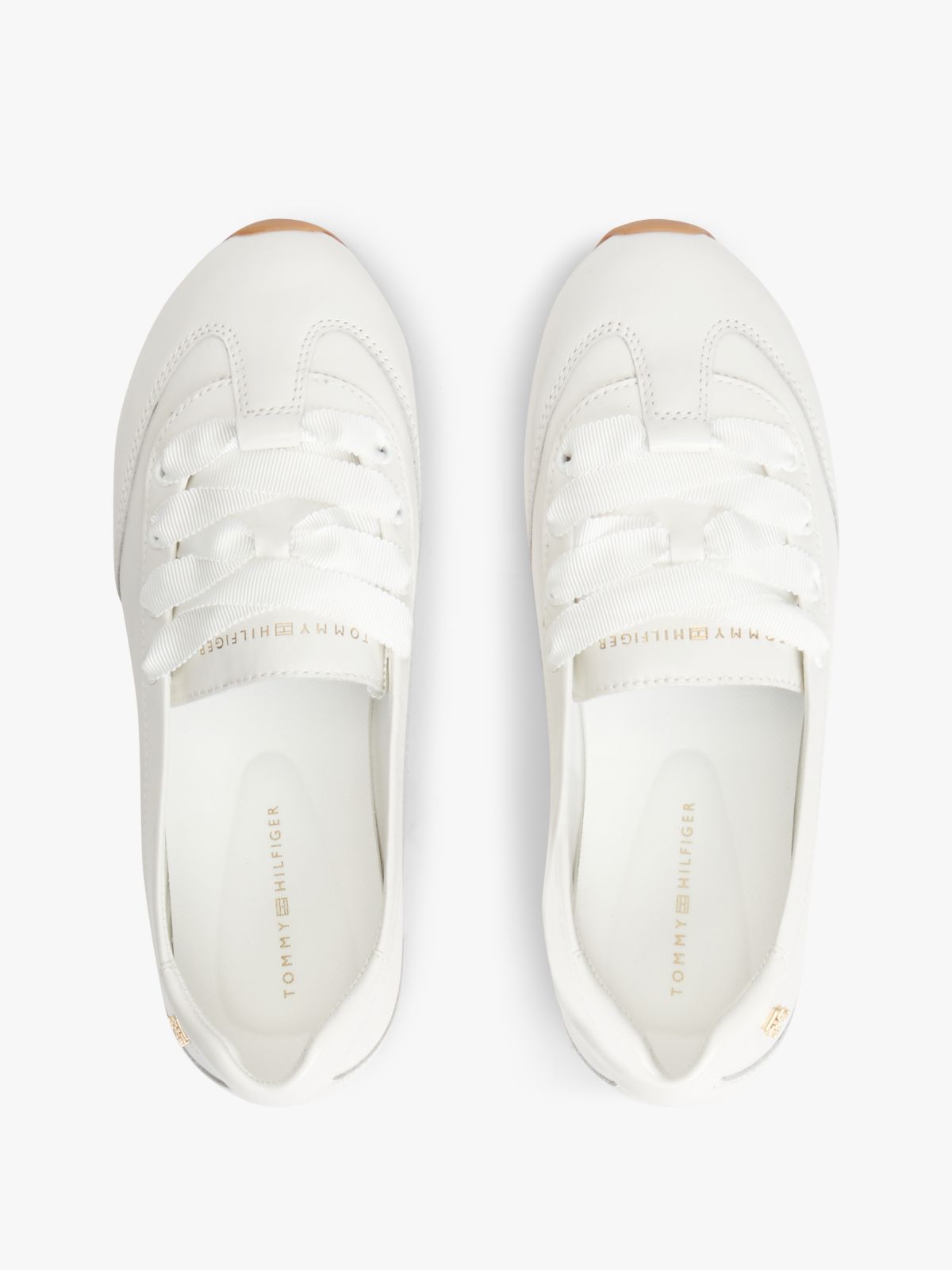 TH Monogram Leather Ballet Trainers — White