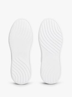 Snake Print Heel Leather Platform Trainers — White 5