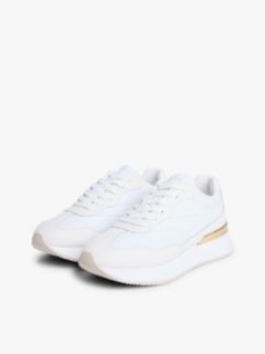 TH Monogram Leather Mixed Texture Trainers — White 2