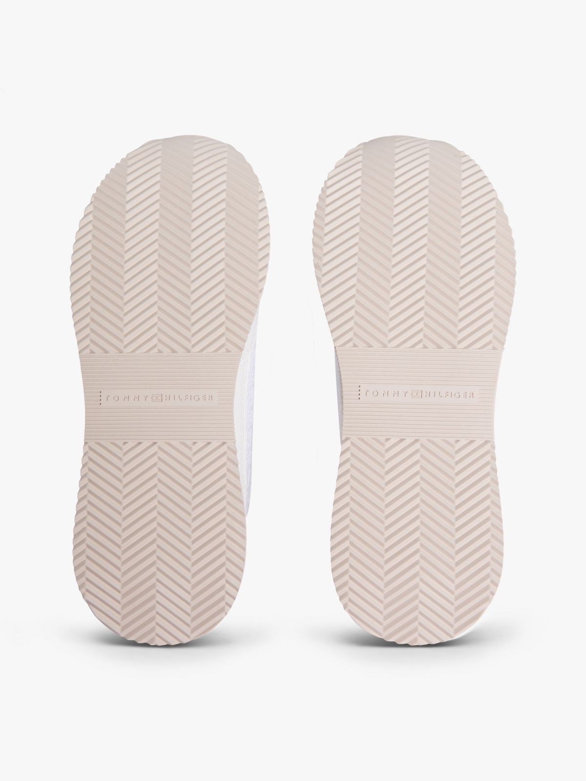 TH Monogram Leather Mixed Texture Trainers — White