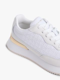 TH Monogram Leather Mixed Texture Trainers — White 6