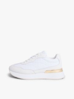 TH Monogram Leather Mixed Texture Trainers — White 7