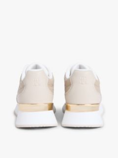 TH Monogram Leather Mixed Texture Trainers — Brown 4