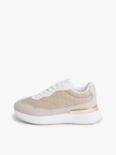 TH Monogram Leather Mixed Texture Trainers — Brown 7