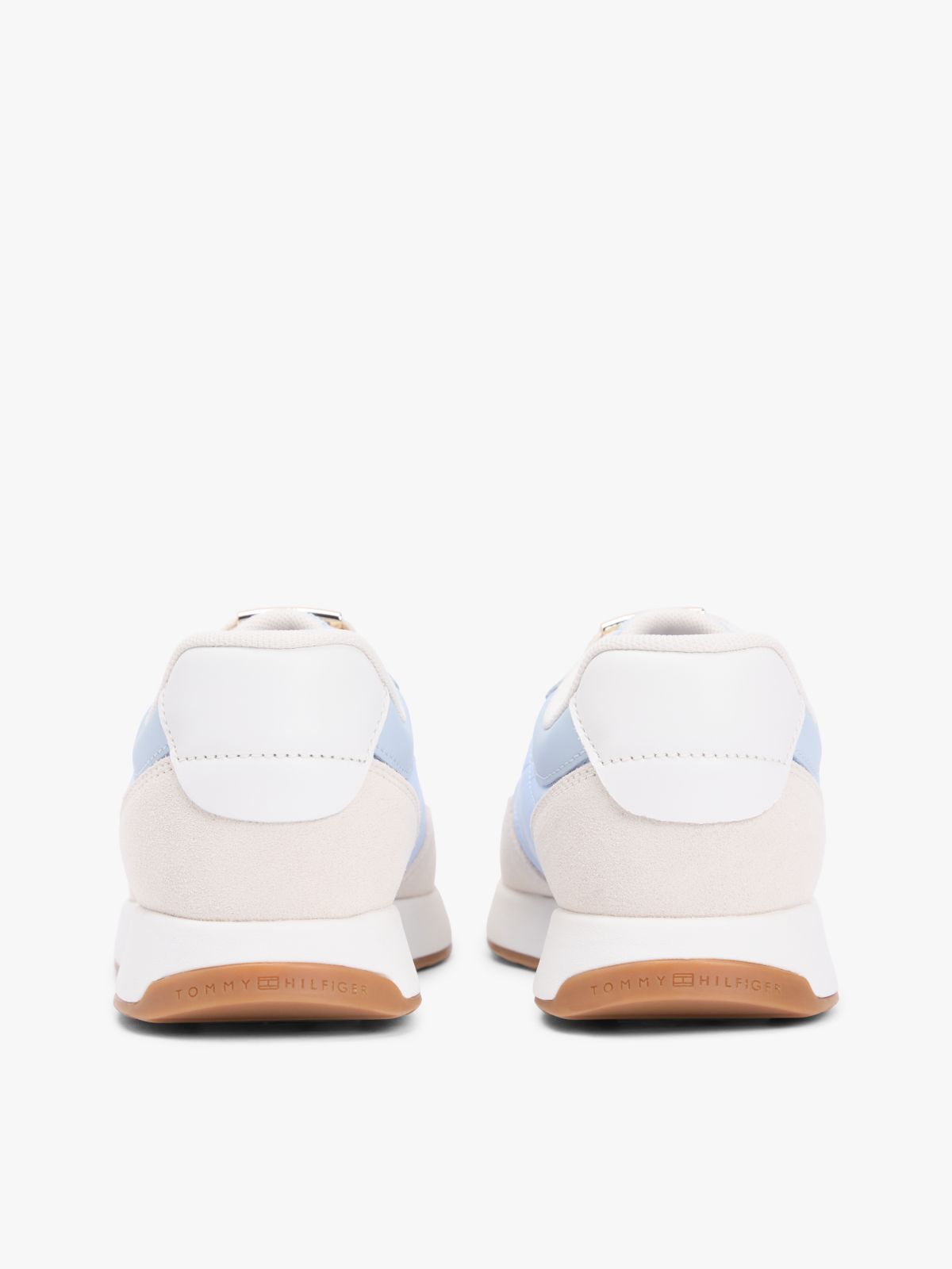 Suede Mixed Texture Mesh Serrated Trainers — Blue