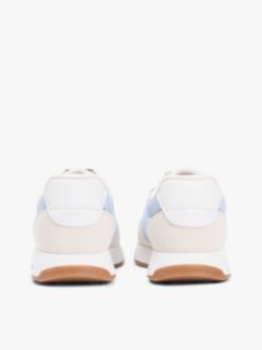 Suede Mixed Texture Mesh Serrated Trainers — Blue 4