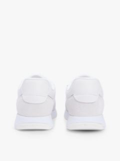 Suede Mixed Texture Mesh Serrated Trainers — White 4