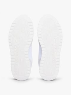 Suede Mixed Texture Mesh Serrated Trainers — White 5
