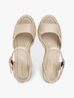 Satin TH Monogram Wedge Espadrilles — Beige 3