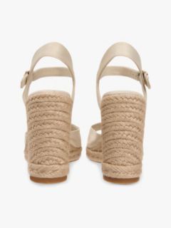 Satin TH Monogram Wedge Espadrilles — Beige 4