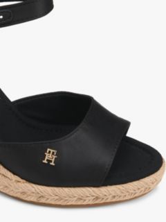 Satin TH Monogram Wedge Espadrilles — Black 6
