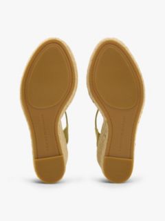 Satin TH Monogram Wedge Espadrilles — Khaki 5