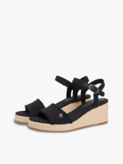 TH Monogram Woven Wedge Espadrilles — Black 2