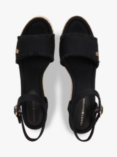 TH Monogram Woven Wedge Espadrilles — Black 3