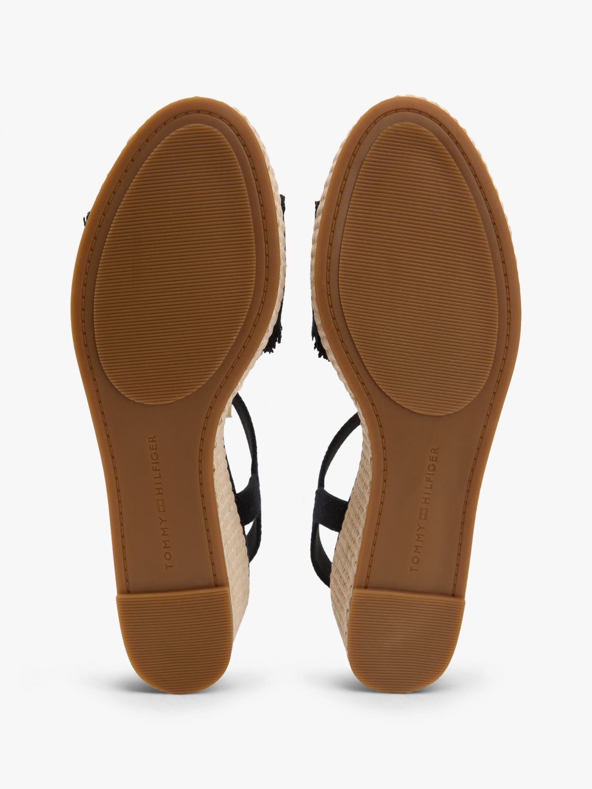 TH Monogram Woven Wedge Espadrilles — Black