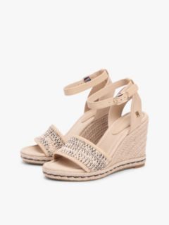 Raffia Strap High Wedge Espadrilles — Beige 2