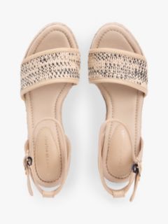 Raffia Strap High Wedge Espadrilles — Beige 3