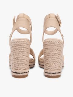Raffia Strap High Wedge Espadrilles — Beige 4