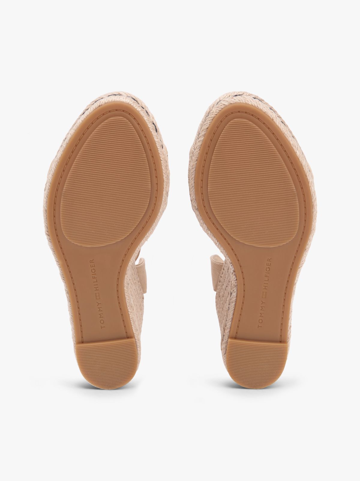 Raffia Strap High Wedge Espadrilles — Beige