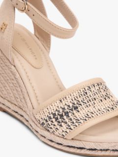 Raffia Strap High Wedge Espadrilles — Beige 6