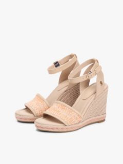 Raffia Strap High Wedge Espadrilles — Beige 2