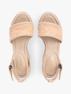 Raffia Strap High Wedge Espadrilles — Beige 3