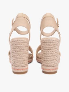 Raffia Strap High Wedge Espadrilles — Beige 4