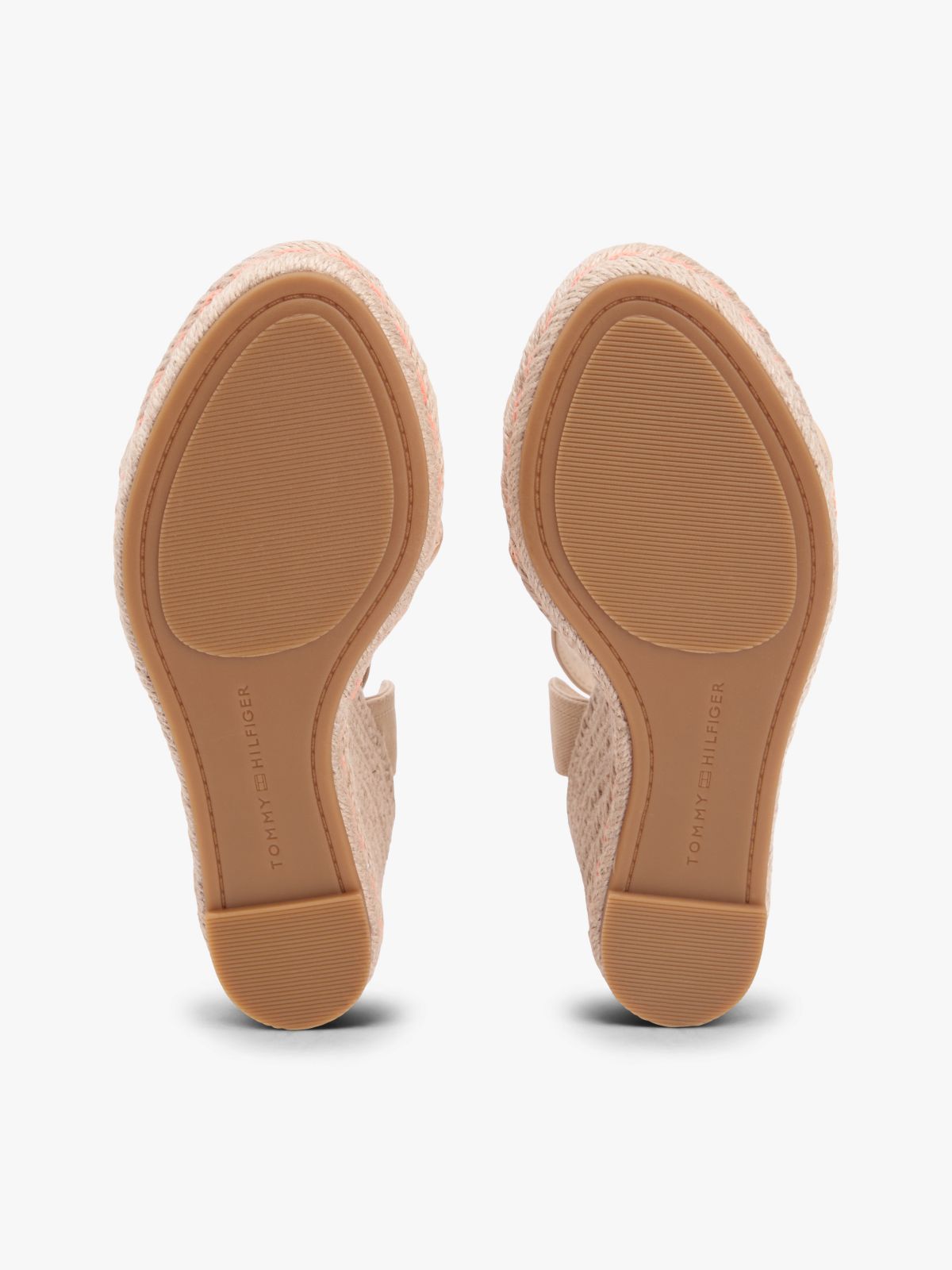 Raffia Strap High Wedge Espadrilles — Beige