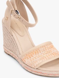 Raffia Strap High Wedge Espadrilles — Beige 6
