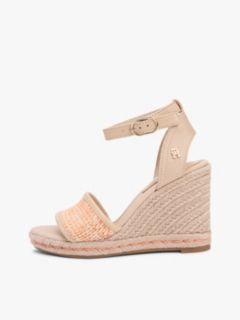 Raffia Strap High Wedge Espadrilles — Beige 7