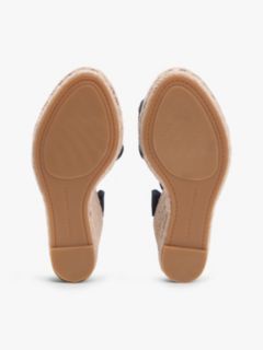Raffia Strap High Wedge Espadrilles — Black 5