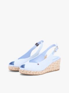 Hemp Slingback Wedge Espadrilles — Blue 2