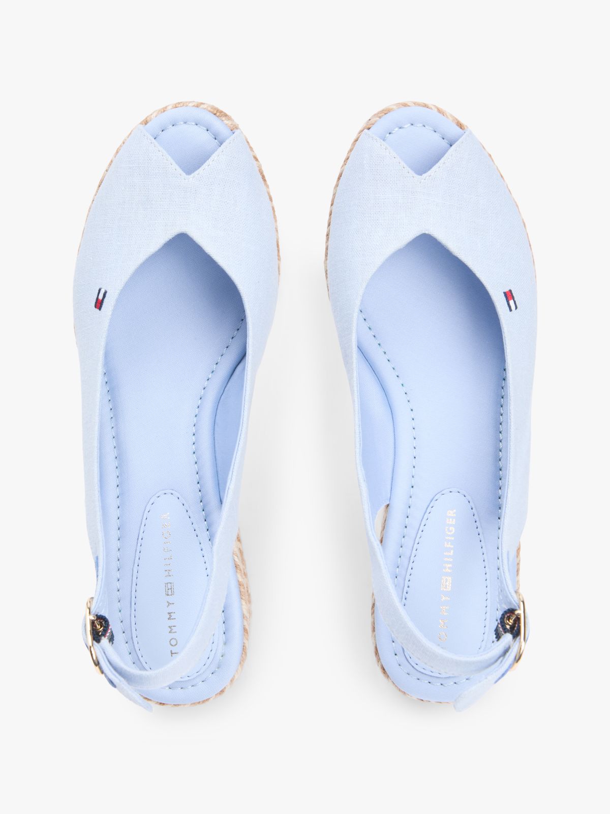 Hemp Slingback Wedge Espadrilles — Blue